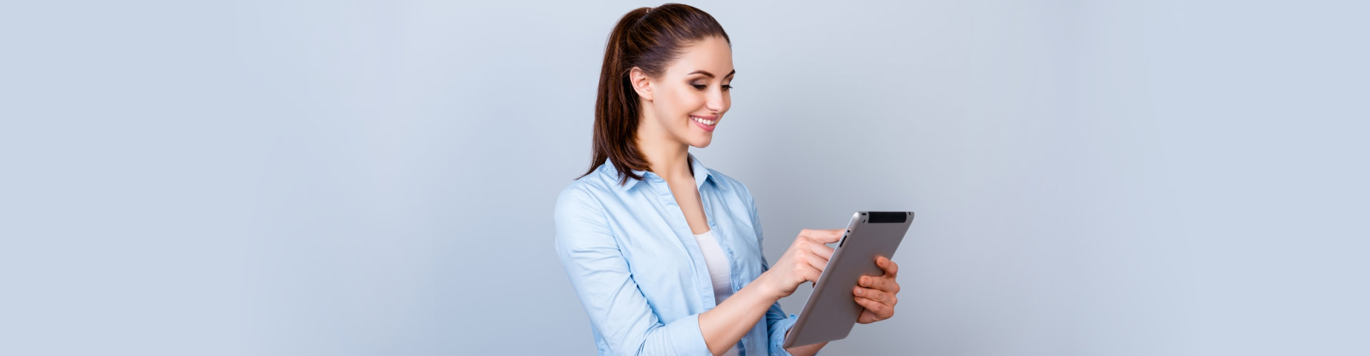 woman using a tablet