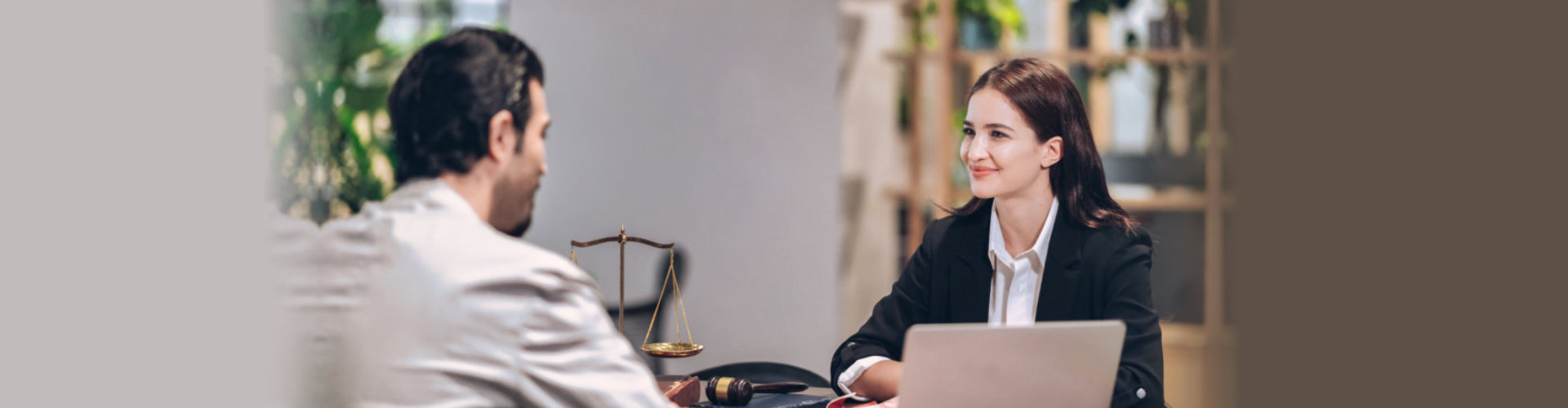 applicant smiling at employer